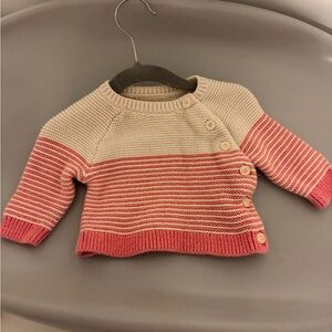 GAP Pink and Cream Button-Up Cardigan